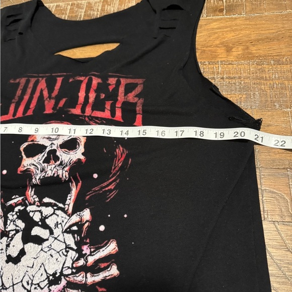 Ukrainian Metal Jinjer Black Sleeveless Skull Top women’s L Ripped Custom - Picture 10 of 12